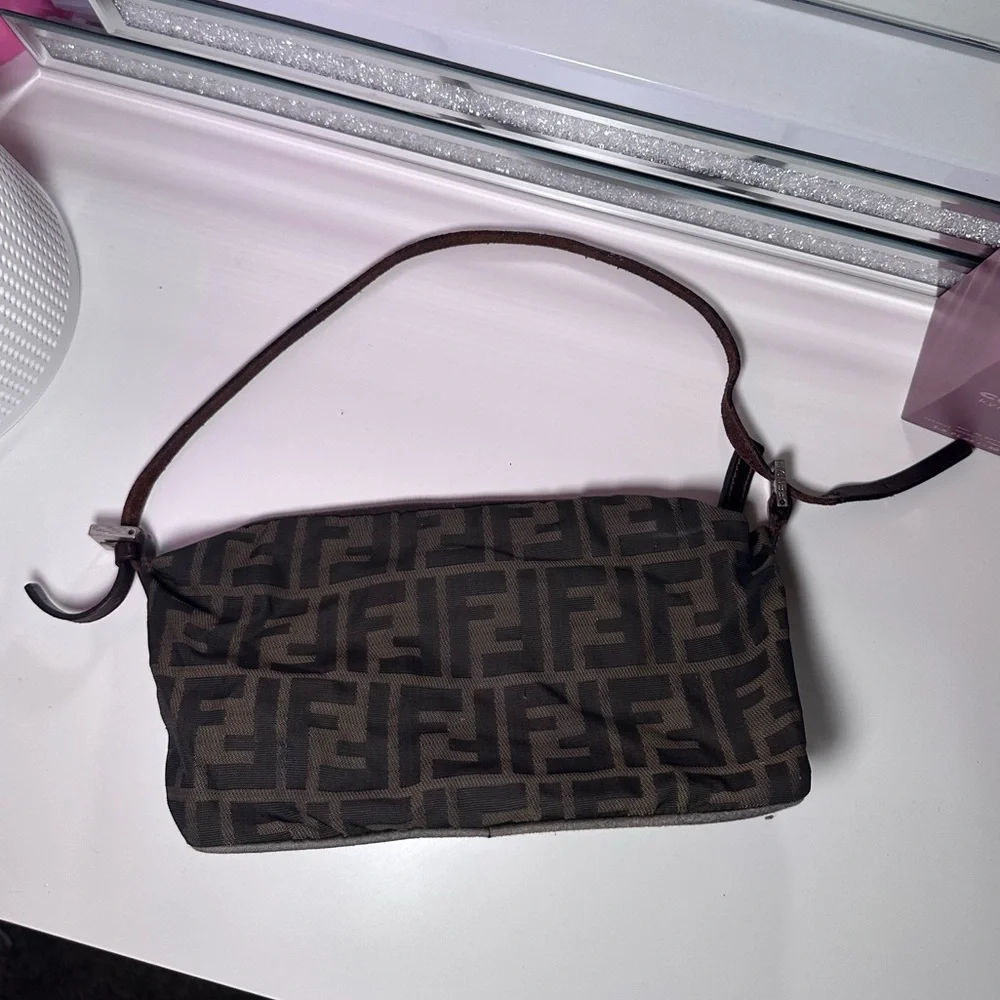 FENDI ZUCCA SHOULDER BAG TOBACCO - Picture 3 of 7